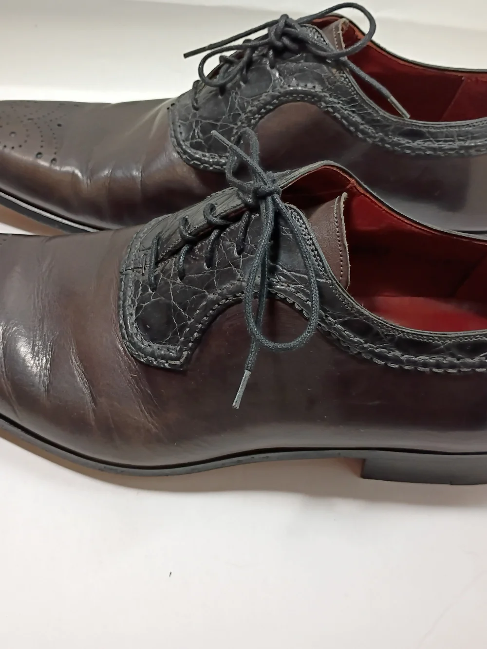 Magnanni Neiman Marcus Dark Brown Leather Lace-Up Oxfords Size 11 M